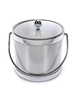 Mr. Ice Bucket 561 1 Brushed Silver Ice Bucket, 3 Quart Insulated Ice Bucket Kitchen & Dining