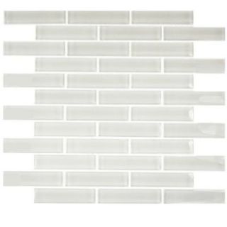 Splashback Tile Contempo Bright White Big Brick 12 in. x 12 in. x 8 mm Glass Floor and Wall Tile (1 sq. ft.) CONTEMPOBRIGHTWHITEBIGBRICK1X4GLASSTILE
