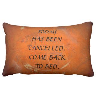 Today Has Been Cancelled Come Back To Bed Pillows