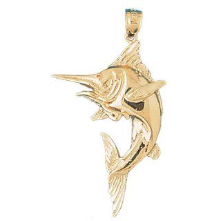 14K Gold Charm Pendant 3.8 Grams Nautical>Marlins, Sailfish546 Necklace Jewelry