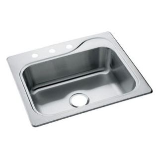 STERLING Southhaven Drop in Stainless Steel 25x22x8 3 Hole Single Bowl Kitchen Sink 11405 3 NA