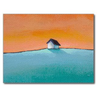 Titled  Little House on the Hill   art landscape Postcards