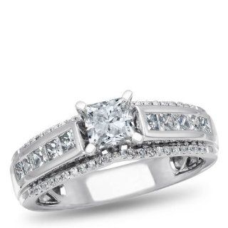 Calista, 14K White Gold Engagement Ring, 1 1/2 ctw. Jewelry