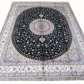 8'x 10' Hand Knotted Silk Rug Silk Rugs From Kashmir Contemporary Silk Rugs(562c 8x10)   Handmade Rugs