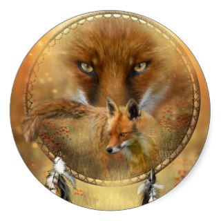 Spirit Of The Red Fox Art Sticker