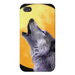 Wolf howls at the full moon cover for iPhone 4