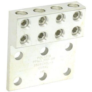 NSI Industries 4 350LL6 Dual Rated Heavy Duty Transformer Lug, 350 MCM   6 AWG Wire Range, 0.563" Mouting Hole, 3/8" Hex Size, 3.87" Width, 1.38" Height, 5.31" Length Terminals
