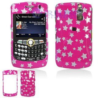 Hot Pink with Silver Stars Sparkle Design Snap On Cover Hard Case Cell Phone Protector for BlackBerry Curve 8350i [Beyond Cell Packaging] Cell Phones & Accessories