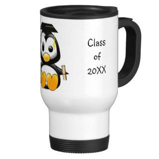 Cute Cartoon Penguin Graduate with Mortar Board Mugs