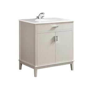 Simpli Home Urban Loft 30 in. Vanity in White with Quartz Marble Vanity Top in White and Undermounted Oval Sink NL URBAN SW 30 2A