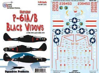 P 61 A/B Black Widow Nose Art Bat Outa Hell, 419, 548 NFS (1/48 decals) Toys & Games