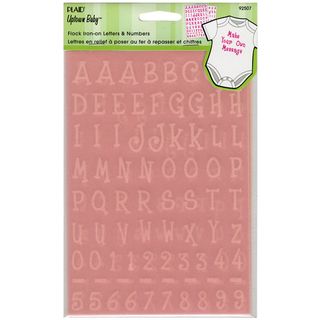Uptown Baby Flock Color Iron On Transfers Pink Alphabet Plaid Iron Ons