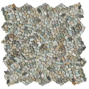 Solistone Micro Pebble Cayman Blue 12 in. x 12 in. x 6.35 mm Mesh Mounted Mosaic Floor and Wall Tile (10 sq. ft. / case) 6026