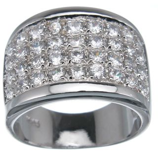 Plutus Sterling Silver Cubic Zirconia Pave Fashion Band Plutus Cubic Zirconia Rings