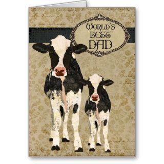 Vintage Cows  Father's Day Card