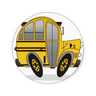 School Bus Short Round Sticker