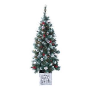Sterling, Inc. 4 ft. Pre Lit Frosted Winterberry Artificial Pine Christmas Tree DISCONTINUED 5538 40C