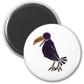 XX  Funky Abstract Art Crow Magnets