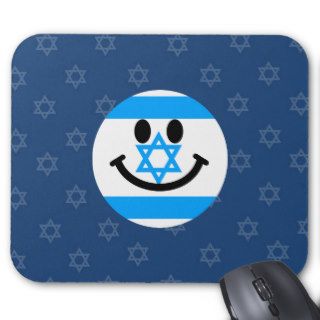 Israeli flag smiley face mousepads