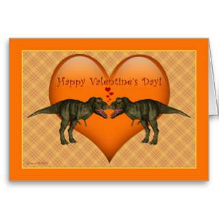 Tyrannosaurus Rex Dinosaur Valentine's Day Card