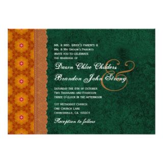 Green and Gold Modern Monogram Wedding Template V2 Personalized Invitation