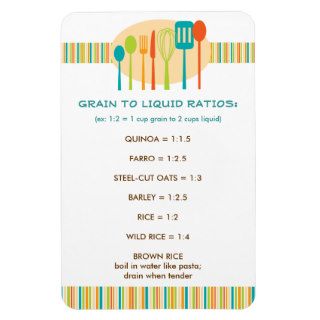 Water to Grain Ratio Handy Kitchen Guide Magnet