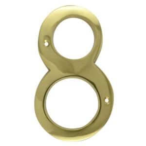 Copper Mountain Hardware 6 in. Polished Brass House Number 8 SLGH248US3