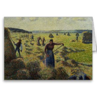 The Hay Harvest, Eragny by Camille Pissarro Cards