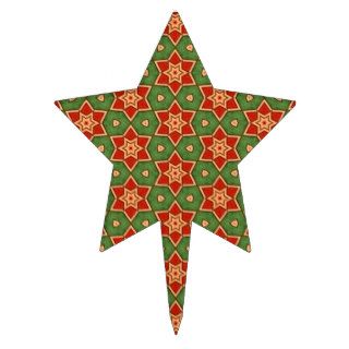 Holiday Red Green Stars Custom Home Gift Item 01 Cake Toppers