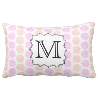 Pretty Floral Pattern with Custom Monogram Letter. Pillow