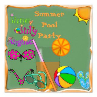 Summer Fun Pool Party INVITATION