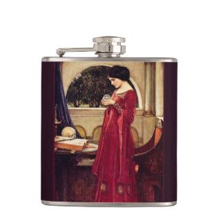 Pre Raphaelite The Crystal Ball John W. Waterhouse Flasks