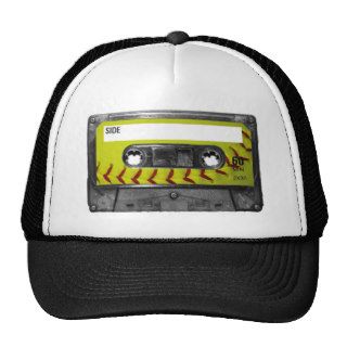 Yellow Softball Label Cassette Mesh Hat