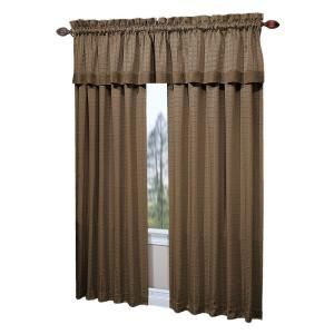Sherwood 18 in. L Brown Tailored Valance with 3 in. Suede Border SHE5218BR