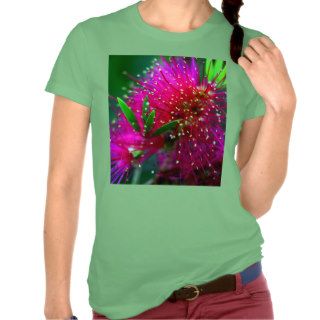 Colorful Nature Floral Hot Pink Neon Green Flowers Tee Shirts