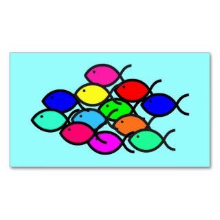 Christian Fish Symbols   Rainbow School   Business Card Template