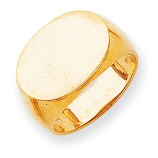 14k Yellow Gold Men's Signet Ring. Gold Weight  8.25g. 14mm x 19.6mm face Jewelry
