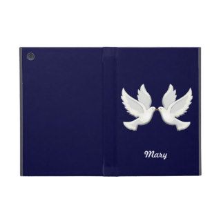 Personalized White Doves On Blue iPad Mini Case