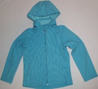 So Girls Houndstooth Print Blue Jacket with Removable Hood (L 14, Blue) Clothing