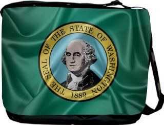 Rikki KnightTM Washington State Flag Messenger Bag   Shoulder Bag   School Bag for School or Work With Matching Neoprene Pencil Case