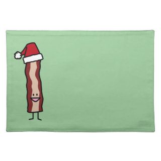 Christmas Bacon with Santa Hat Placemats