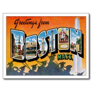 Greeting Boston Massachusetts MA Post Card