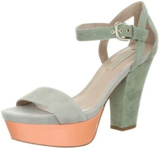Pura Lopez Women's Open Toe Ankle Strap Platform Sandal,Menta/Pearl Grey/Magnolia,36 EU/5.5 M US Shoes
