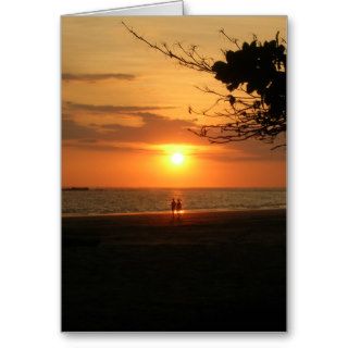 romantic sunset greeting card