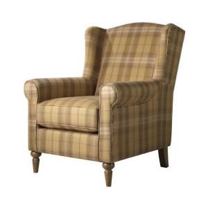 Home Decorators Collection Collins Brown/Tan Plaid Chair 0850000730