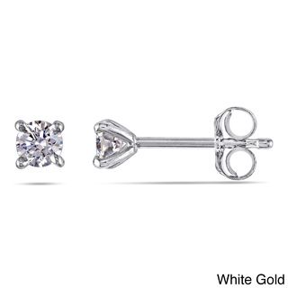 14k Gold 1/4ct TDW Certified Round Diamond Stud Earrings (G H, SI1 SI2) Miadora Diamond Earrings