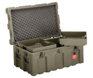 Loadmaster Military Footlocker Case with Casters, Removable Trays, Lockable Hinged Lid, from ECS Case, Olive Drab  Sporting Goods  Sports & Outdoors