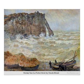 Stormy Sea (La Porte d'Aval) by Claude Monet Print