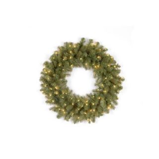Home Accents Holiday 26 in. Pre Lit LED Downswept Douglas Wreath with Clear Lights PEDD1 312LV 26W