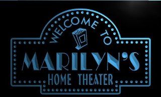 phg080 b Marilyn's Home Theater Popcorn Bar Beer Neon Light Sign  